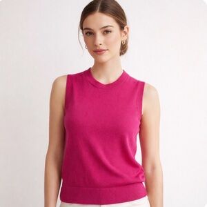 Banana Republic 100% Merino Wool Sleeveless Sweater S Preppy Minimalist Layering